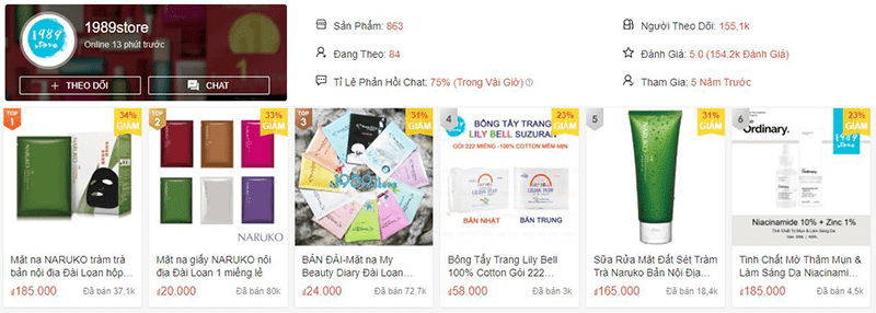 Shop Mỹ phẩm 1989store