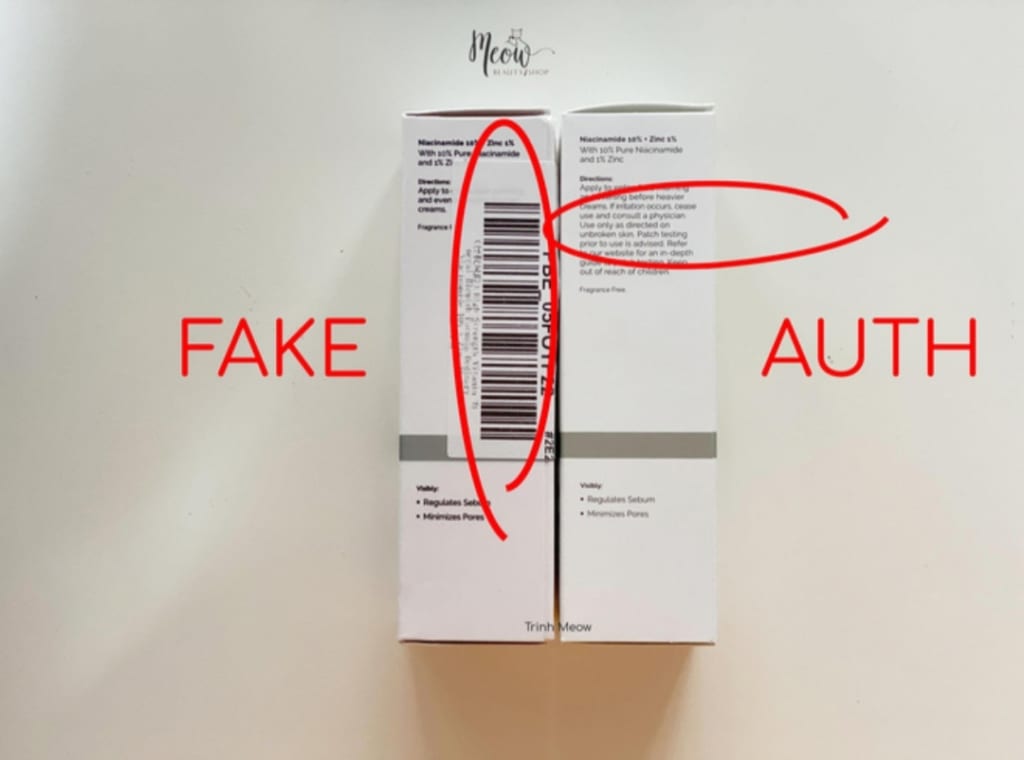 Nhận biết serum The Ordinary giả bằng cách nhìn vỏ hộp bên ngoài