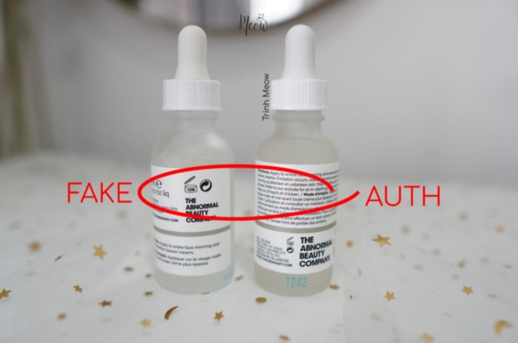 Phân biệt serum The Ordinary giả bằng cách nhin vào thiết kế chai
