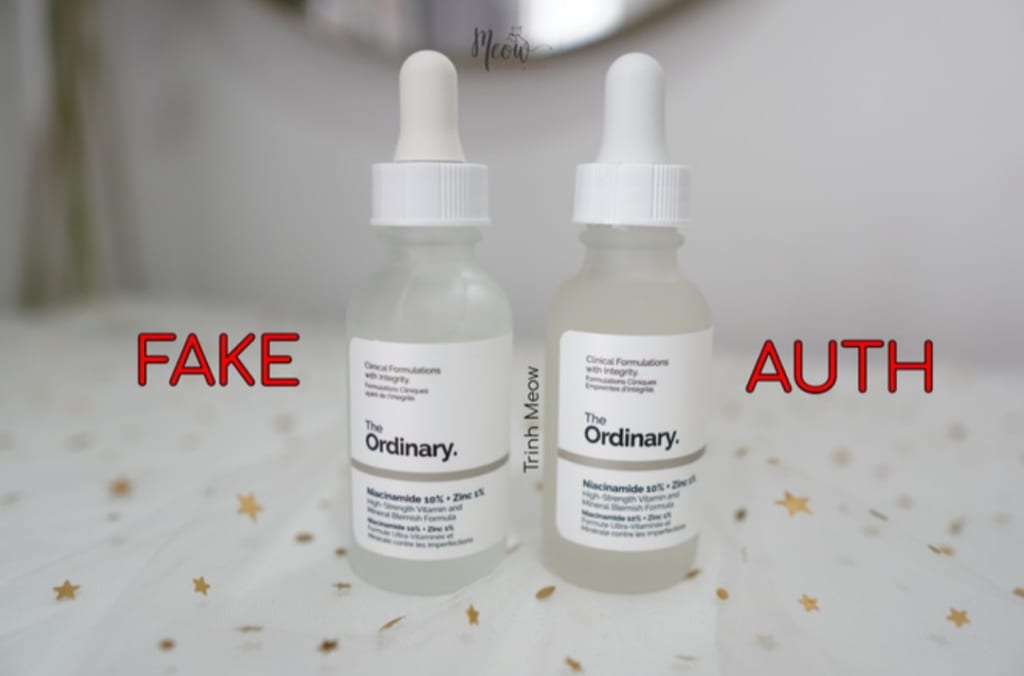 Phân biệt serum The Ordinary giả bằng cách nhin vào thiết kế chai serum